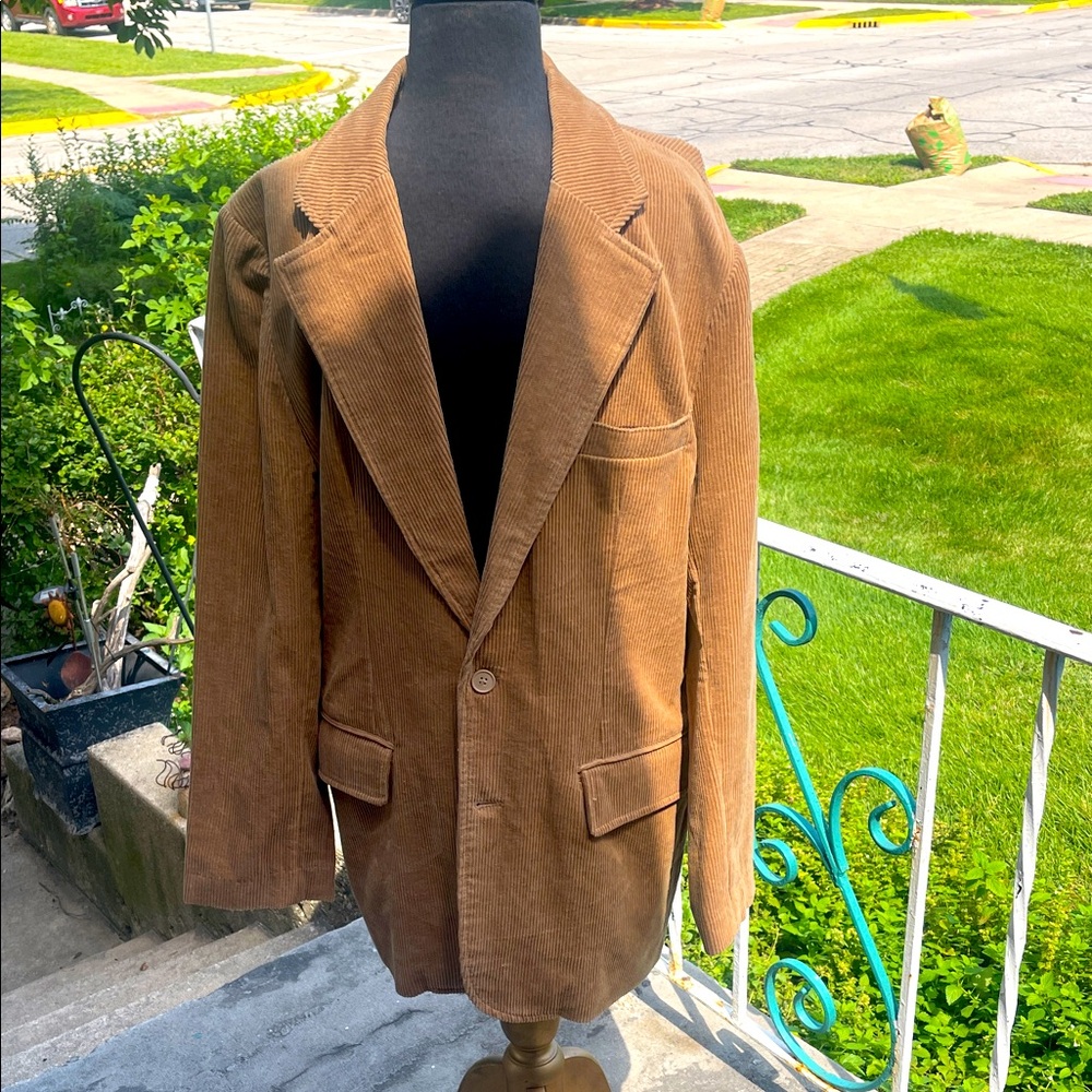 Machine Tan Corduroy Blazer
